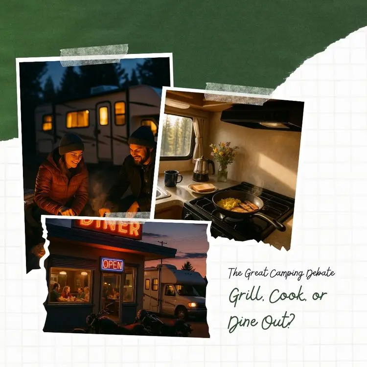 The Great Camping Debate — Grill, Cook, or Dine Out?