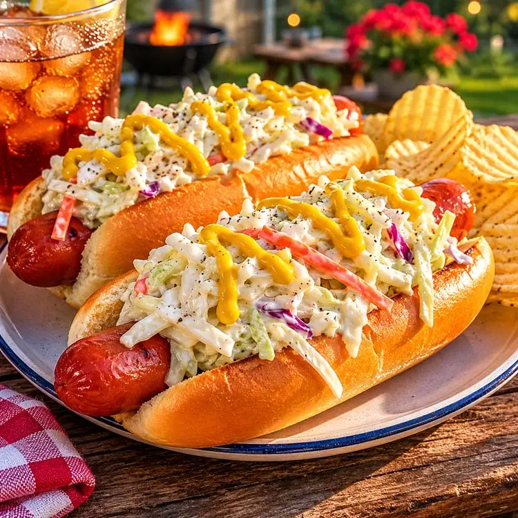 Irresistible Slaw Dogs with Mustard Recipe You&rsquo;ll Crave