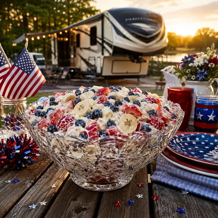 Red White and Blue Cheesecake Salad Recipe Everyone Will Love